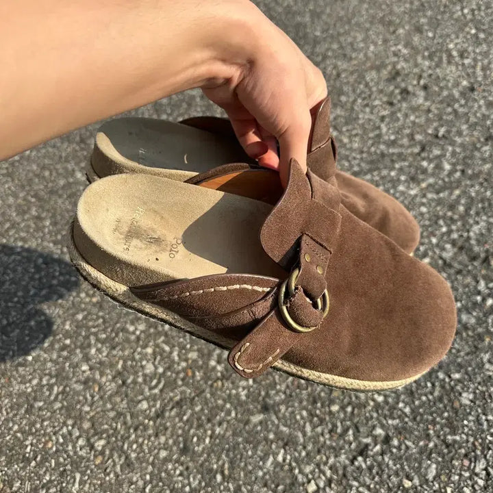 [SOLD OUT] 280 폴로 랄프로렌 스웨이드 클로그 뮬 보스턴 브라운