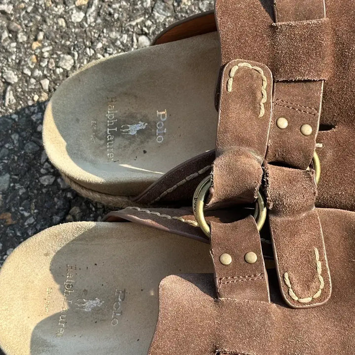 [SOLD OUT] 280 폴로 랄프로렌 스웨이드 클로그 뮬 보스턴 브라운