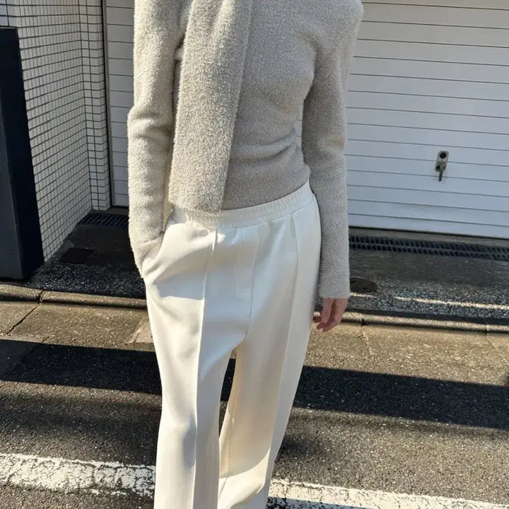 [BUNJANG] Dragon Blues Metallic Silver Beige Pullover / 드래곤블루스 머플러 셋 메탈릭 풀오버 - 실버베이지