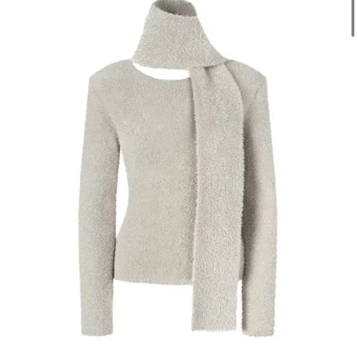 [BUNJANG] Dragon Blues Metallic Silver Beige Pullover / 드래곤블루스 머플러 셋 메탈릭 풀오버 - 실버베이지