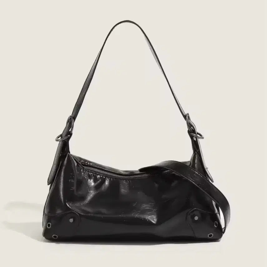 [BUNJANG] Vintage Leather Crossbody Bag Black / (새상품) 빈티지 레더 숄더 크로스백 블랙
