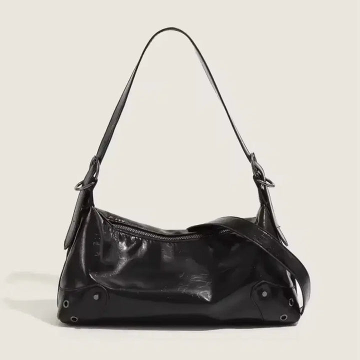 [BUNJANG] Vintage Leather Crossbody Bag Black / (새상품) 빈티지 레더 숄더 크로스백 블랙