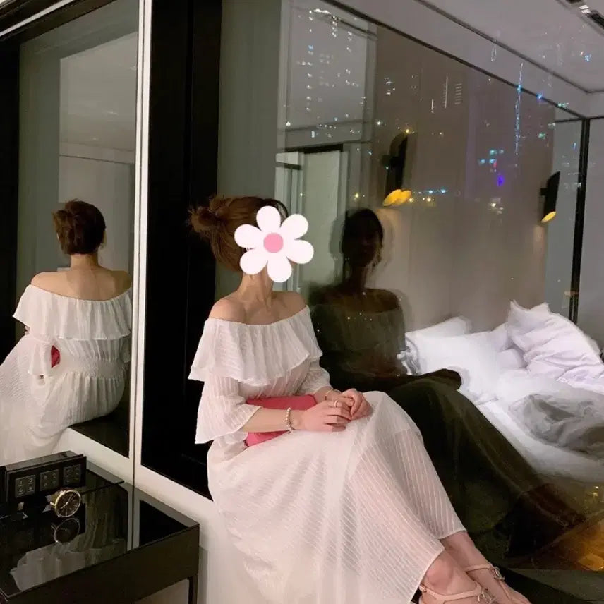 [BUNJANG] Mins Shop Off-Shoulder Ruffle Dress / (민스샵) 오프숄더 원피스