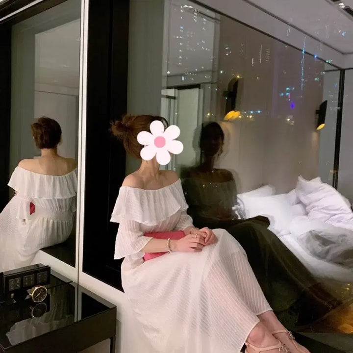 [BUNJANG] Mins Shop Off-Shoulder Ruffle Dress / (민스샵) 오프숄더 원피스