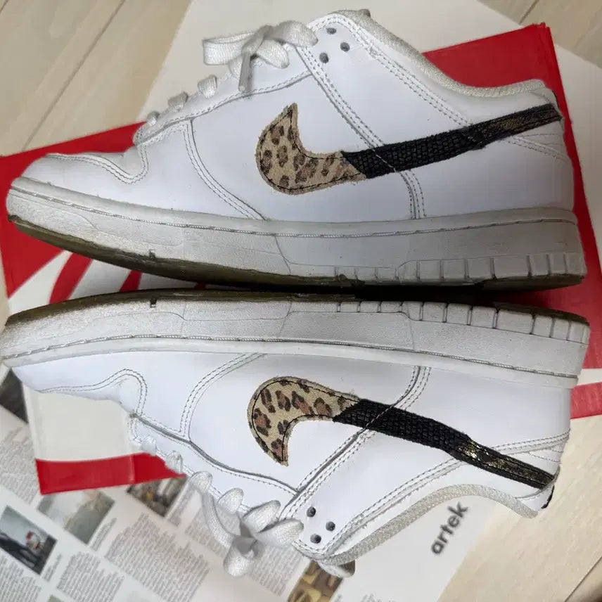 [BUNJANG] Nike Dunk Low Leopard White Sneakers / 250 나이키 덩크 로우 레오파드 화이트