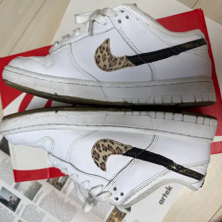 [BUNJANG] Nike Dunk Low Leopard White Sneakers / 250 나이키 덩크 로우 레오파드 화이트