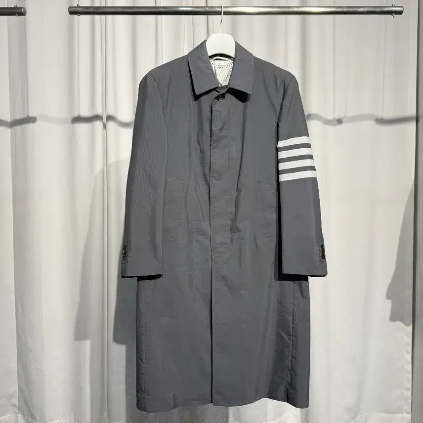 [BUNJANG] Thom Browne 4-Bar Ripstop Coat / 톰브라운 립스탑 4BAR 사선완장 코트
