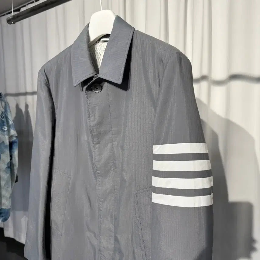 [BUNJANG] Thom Browne 4-Bar Ripstop Coat / 톰브라운 립스탑 4BAR 사선완장 코트