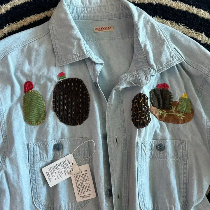 [BUNJANG] Kapital Chambray Cactus Work Shirt / Kapital 샴브레이 선인장 워크셔츠(3)
