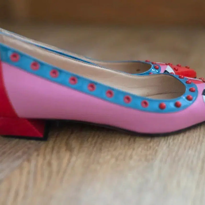 [BUNJANG] Fendi Monster Eyes Studded Leather Ballet Flats / 펜디 몬스터 아이즈 스터드 가죽 발레 플랫 36