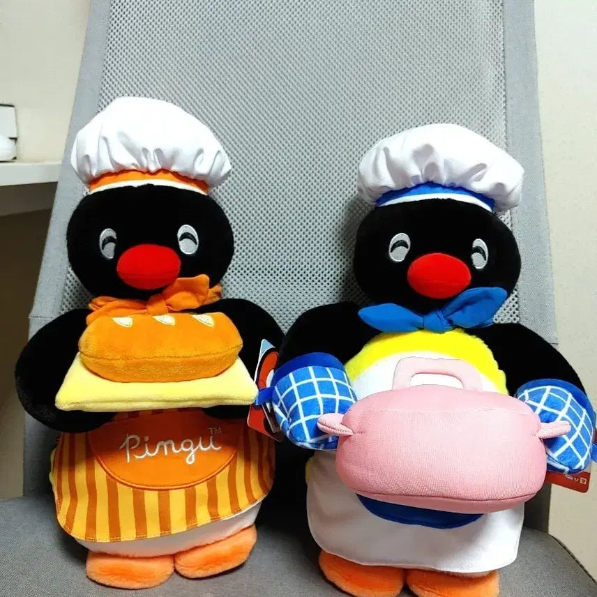[BUNJANG] Pingu Chef Doll Set / 핑구 요리사 인형 세트 2개 일괄