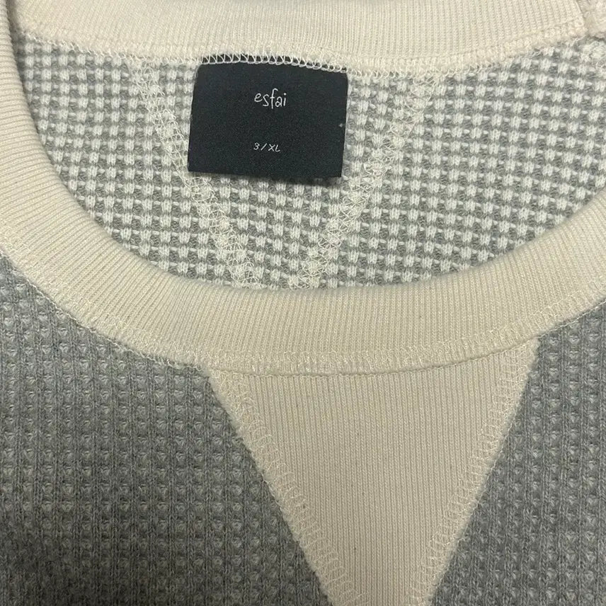 [BUNJANG] XL Espiye Waffle Crewneck Gray / XL 에스파이 와플 크루넥 그레이
