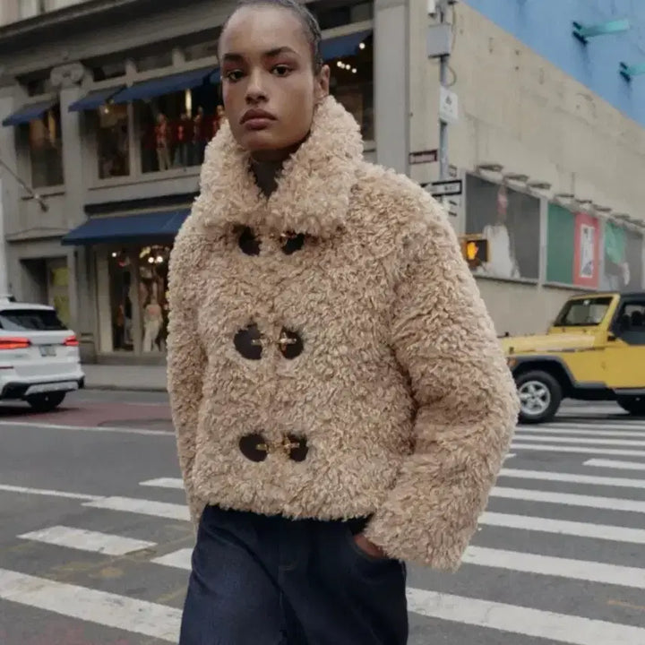 [BUNJANG] Zara Faux Fur Toggle Jacket L / 자라 페이크 퍼 토글 자켓 새상품 L
