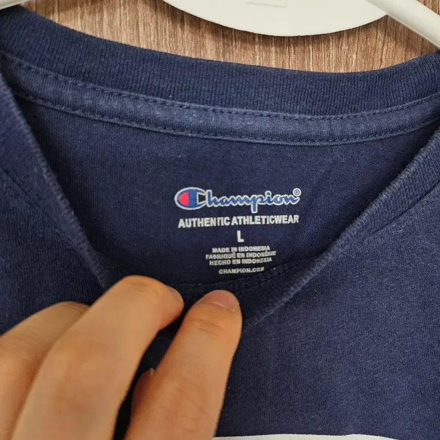[BUNJANG] Champion Big Logo Navy T-shirt / 챔피온 빅로고 네이비 반팔티 L