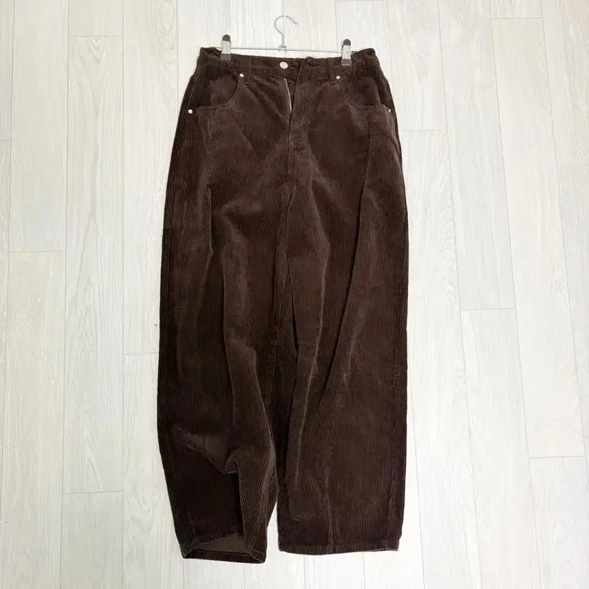 [BUNJANG] Brown Corduroy Ribbed Wide Pants / 브라운 코듀로이 골지 와이드 팬츠