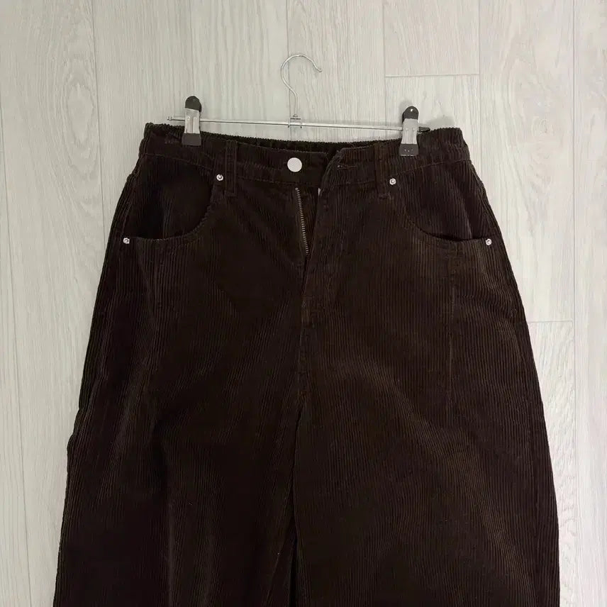 [BUNJANG] Brown Corduroy Ribbed Wide Pants / 브라운 코듀로이 골지 와이드 팬츠