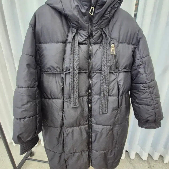 [BUNJANG] Oversized Hooded Zip-Up Long Padded Jacket / 여성용 오버핏 후디 집업 롱패딩 새상품
