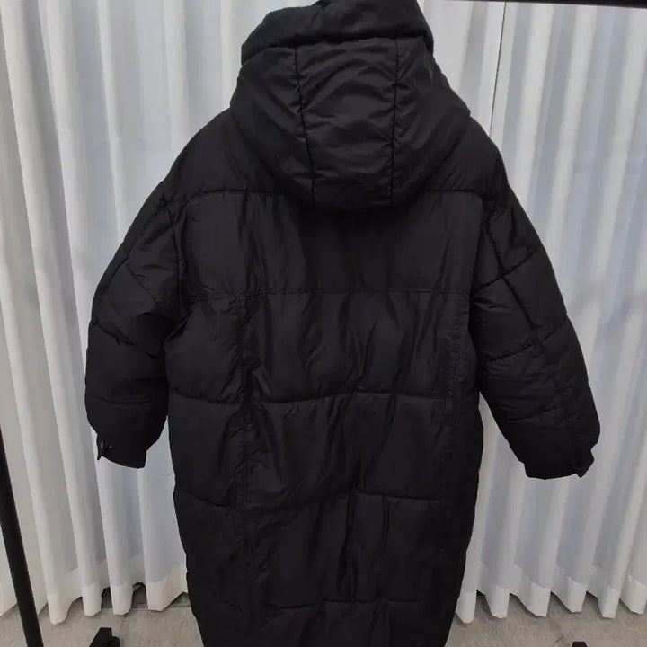 [BUNJANG] Oversized Hooded Zip-Up Long Padded Jacket / 여성용 오버핏 후디 집업 롱패딩 새상품