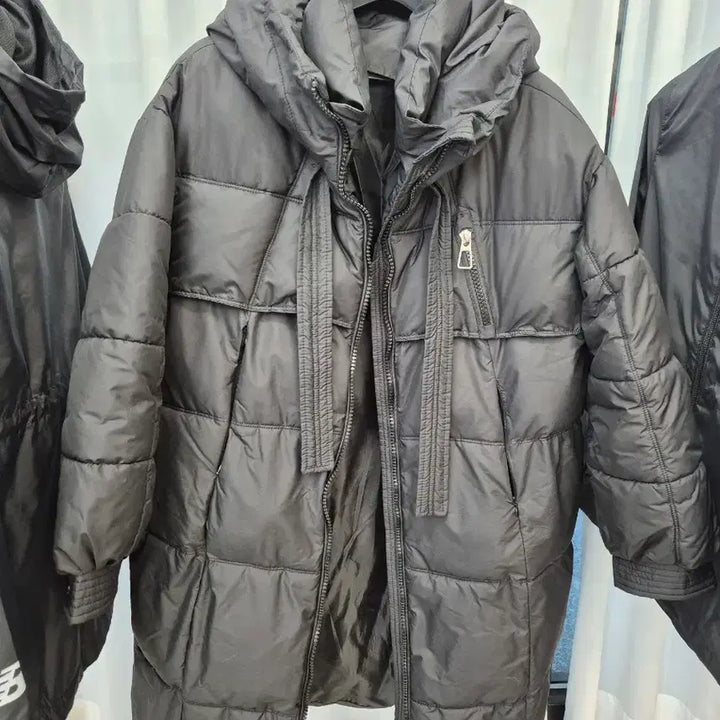[BUNJANG] Oversized Hooded Zip-Up Long Padded Jacket / 여성용 오버핏 후디 집업 롱패딩 새상품