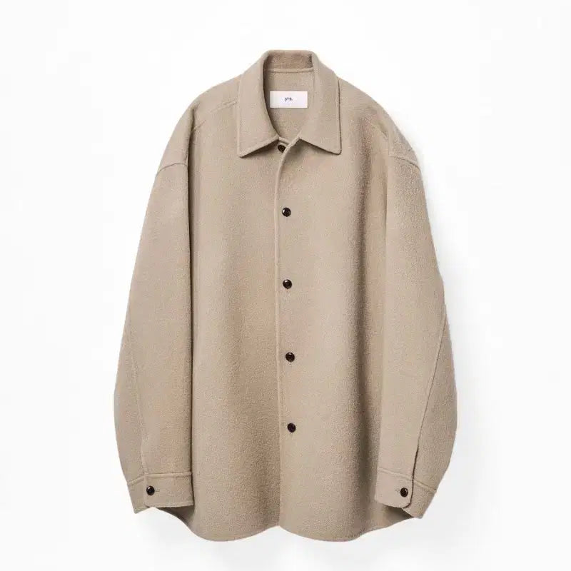 [BUNJANG] Years Ago Cashmere Blend Shirt Jacket Beige / (2) 이얼즈어고 포이카 셔츠 자켓 베이지