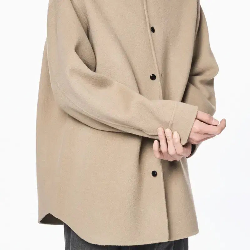 [BUNJANG] Years Ago Cashmere Blend Shirt Jacket Beige / (2) 이얼즈어고 포이카 셔츠 자켓 베이지