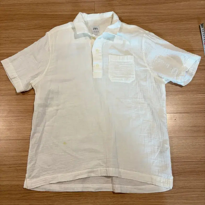 [BUNJANG] Zara Cotton Summer Collar T-shirt Beige XL / [usa-XL]자라 코튼 썸머 카라 티셔츠 베이지