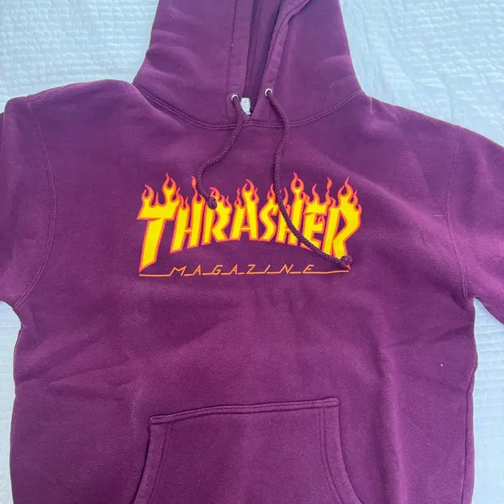 [BUNJANG] Thrasher Flame Logo Hoodie Burgundy / 트레셔 플레임 로고 후드티 버건디