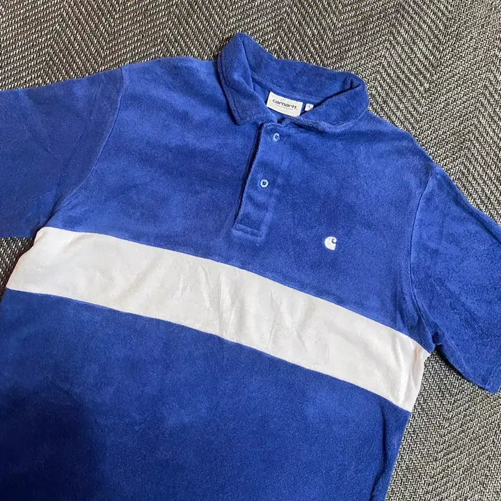 [BUNJANG] Carhartt Towel Fabric Short Sleeve Polo Shirt L / 칼하트 타월 소재 반팔 카라티 L