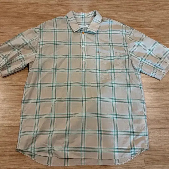[BUNJANG] Customellow Linen Checkered Shirt / [105]커스템 멜로우 반팔카라 린넨 셔츠