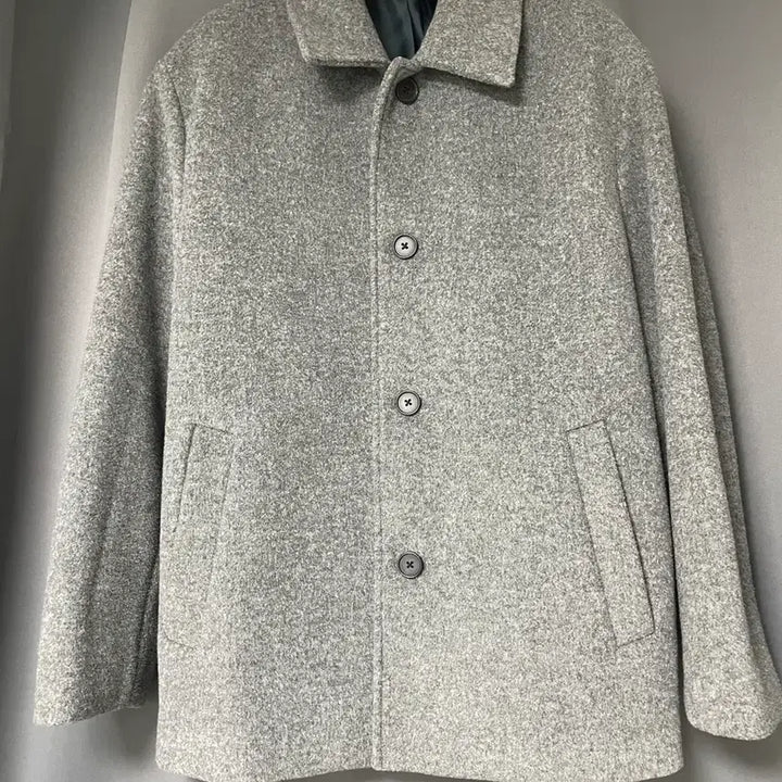 [BUNJANG] Mind Bridge Gray Wool Pea Coat / 마인드브릿지 그레이 모직 피코트