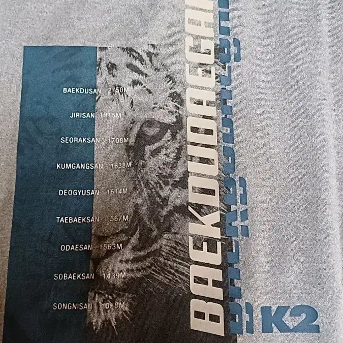 [BUNJANG] K2 Tiger Short Sleeve T-shirt / K2 호랑이반팔 실측100 가슴53 기장70