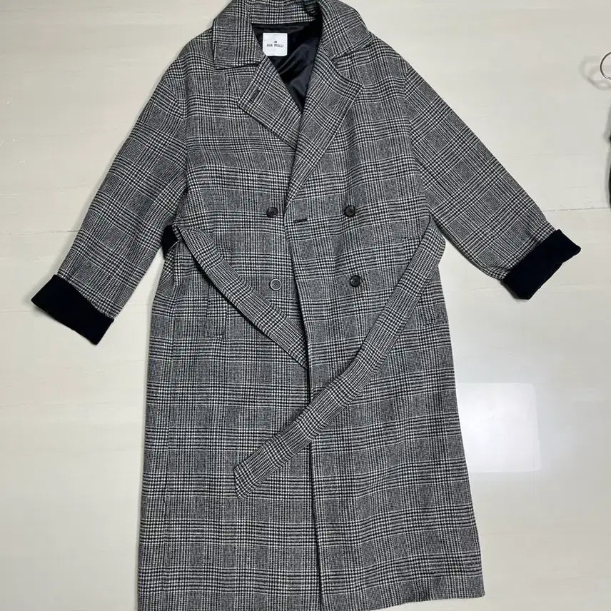 [BUNJANG] Women's Check Long Coat / 여성 체크 롱코트
