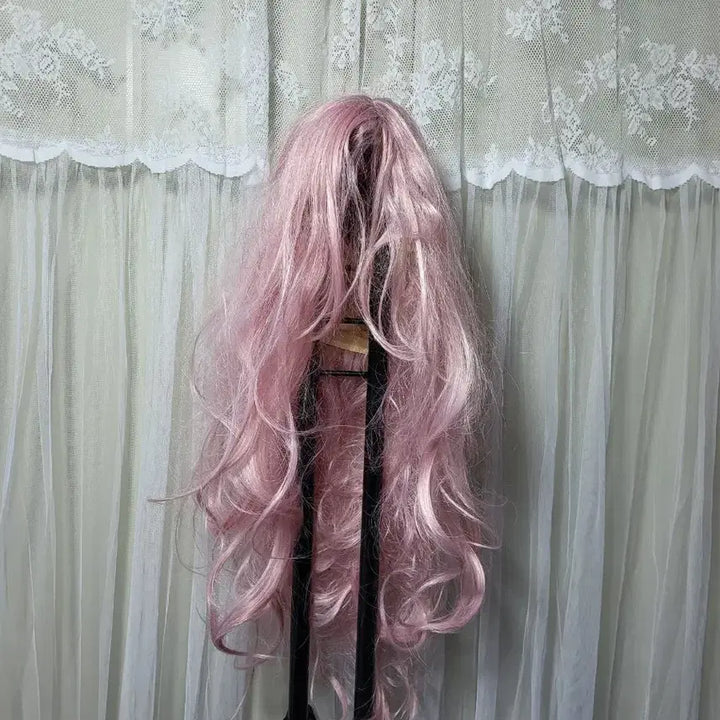 [BUNJANG] Pink Wave Long Wig / 핑크 웨이브 롱가발