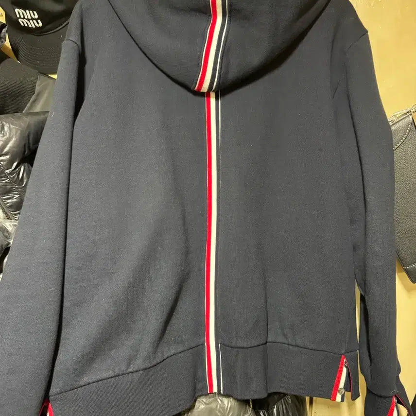 [BUNJANG] Thom Browne Navy Back Stripe Hoodie Zip-Up / 정품-톰브라운 네이비 백삼선 후드집업