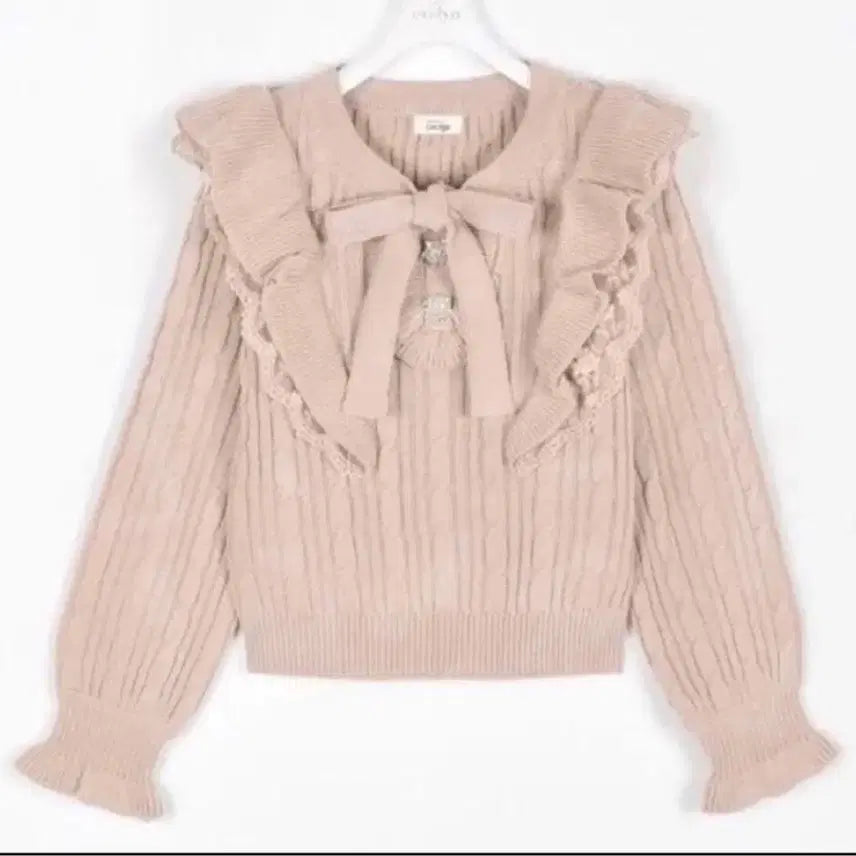 [BUNJANG] Evelyn Lace Trim Knit Top / 에블린 evelyn 프릴 리본 레이스 니트 리즈리사 버블즈 피움