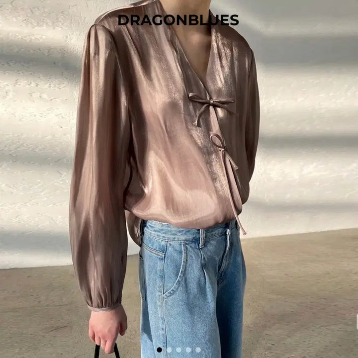 [BUNJANG] DRAGONBLUES Shimmer Blouse / 드래곤블루스(DRAGONBLUES) 쉬머 블라우스 55-66 새상품