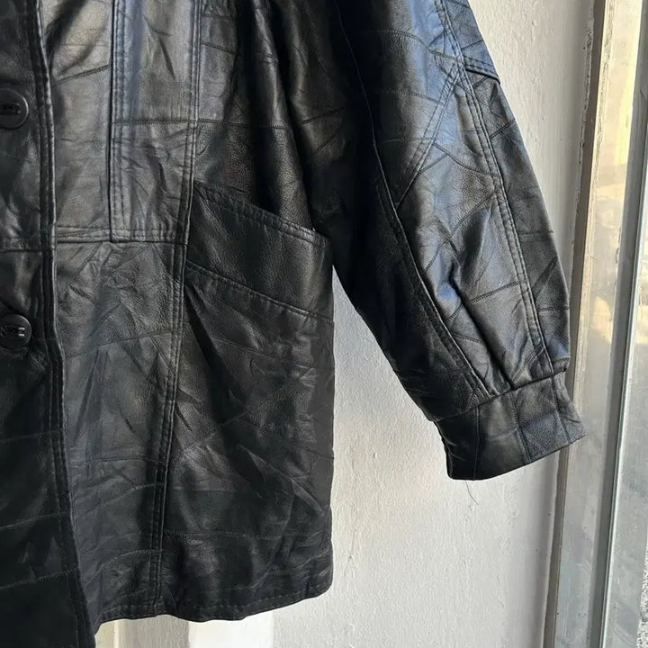 [BUNJANG] Vintage Leather Car Coat / 빈티지 가죽 카코트