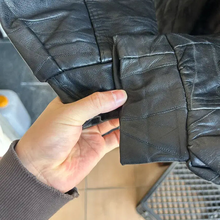 [BUNJANG] Vintage Leather Car Coat / 빈티지 가죽 카코트
