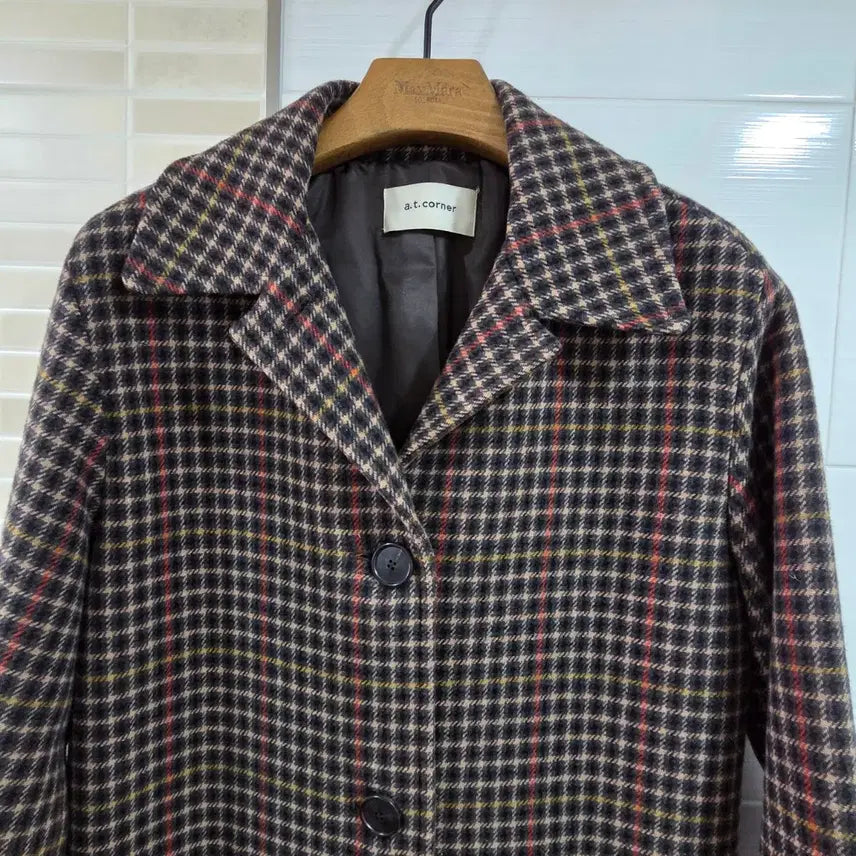 [BUNJANG] Atcorner Check Long Coat / 앳코너 체크 롱 코트