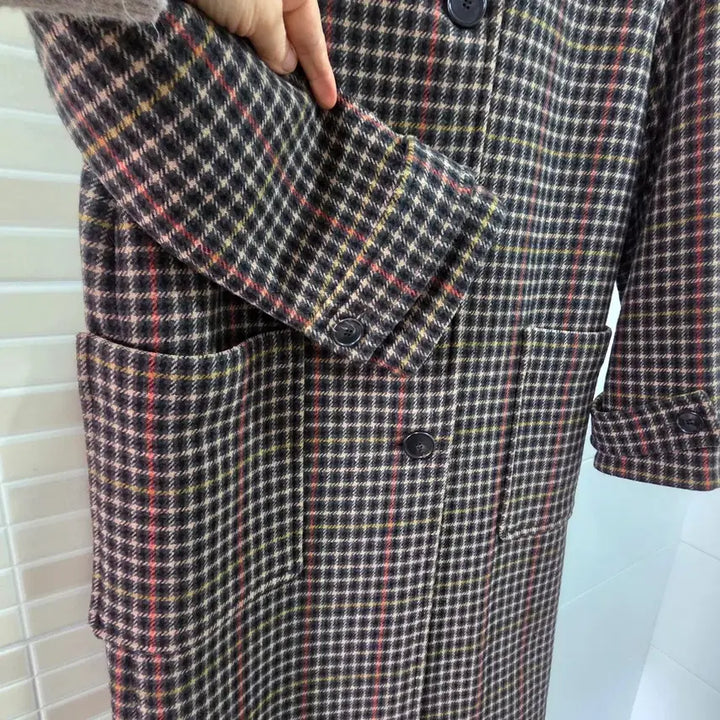 [BUNJANG] Atcorner Check Long Coat / 앳코너 체크 롱 코트