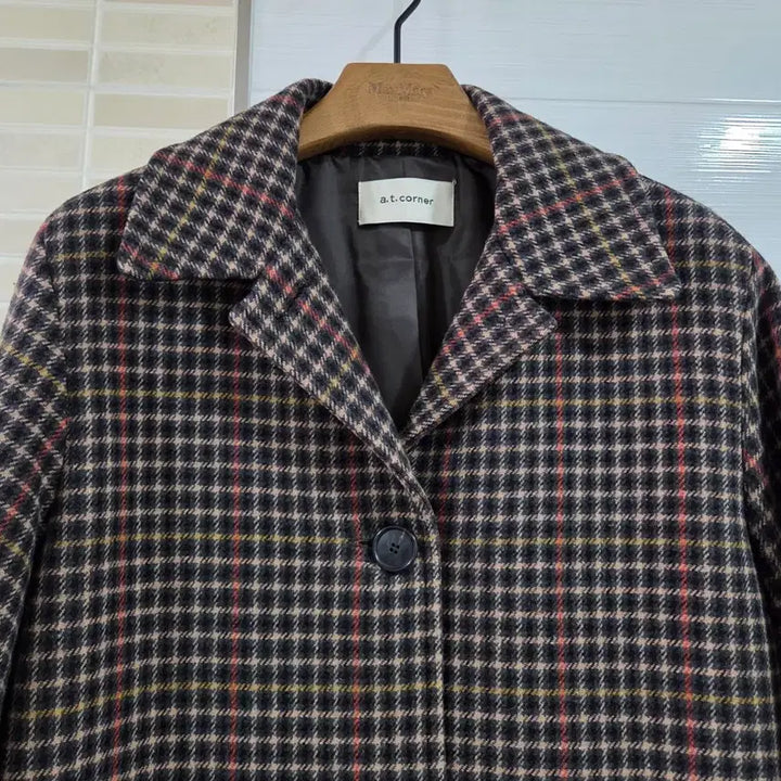[BUNJANG] Atcorner Check Long Coat / 앳코너 체크 롱 코트