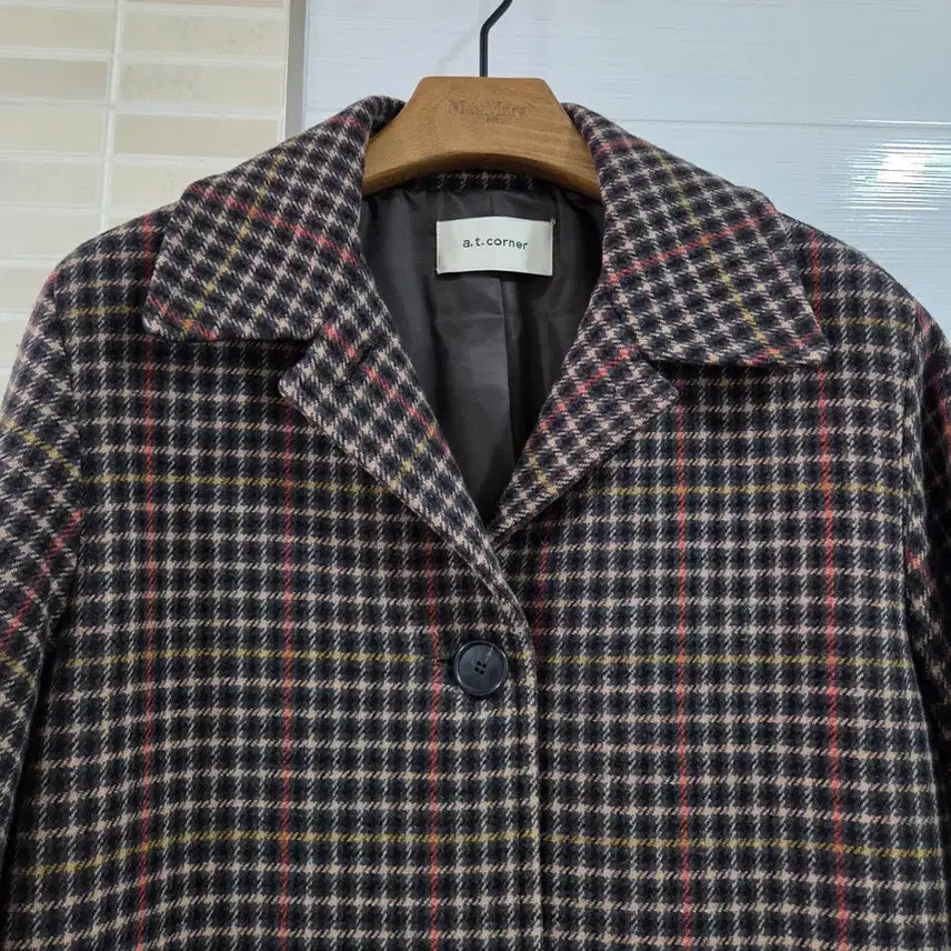 [BUNJANG] Atcorner Check Long Coat / 앳코너 체크 롱 코트