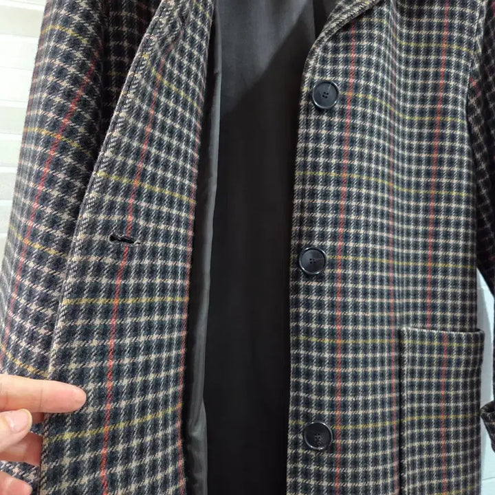 [BUNJANG] Atcorner Check Long Coat / 앳코너 체크 롱 코트