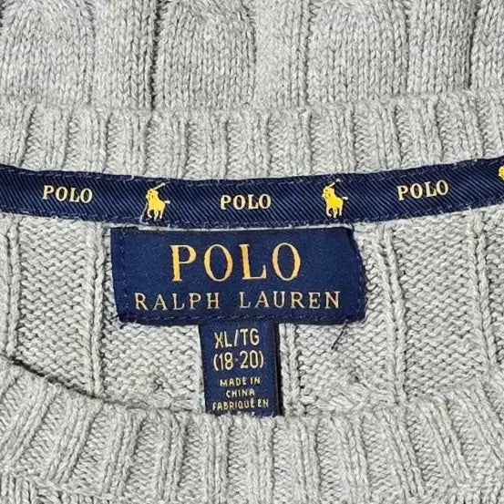 [BUNJANG] Polo Ralph Lauren Cable Knit Sweater / [무배]폴로 랄프로렌 꽈배기 회색 니트 66/77
