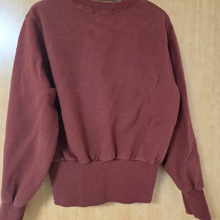 [BUNJANG] Burgundy Puff Sleeve Fleece Sweatshirt / 버건디 퍼프 기모 맨투맨 티셔츠