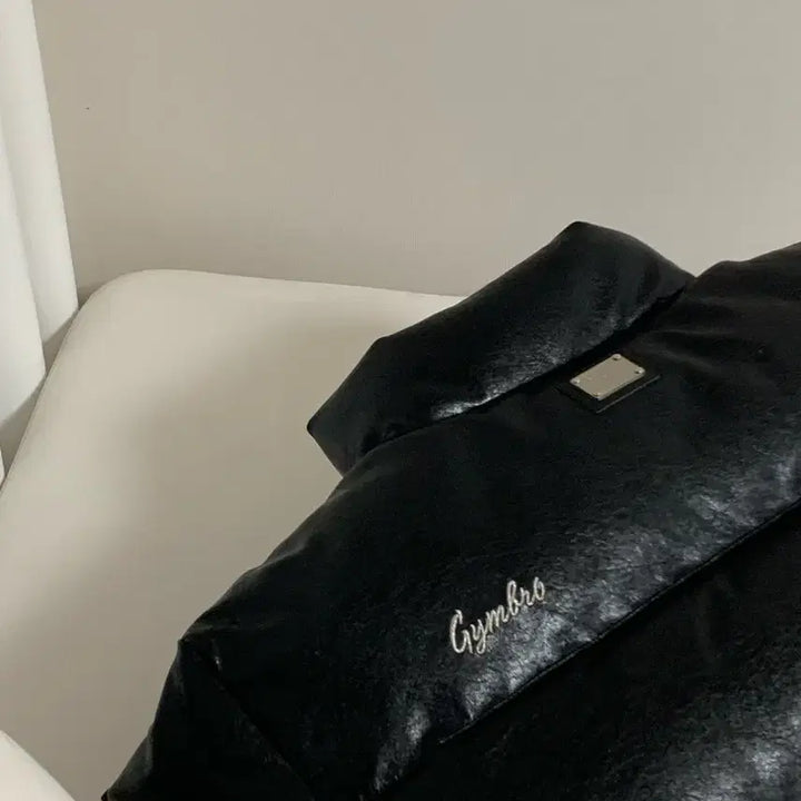 [BUNJANG] ZimBro Heavy Leather Short Padded Jacket / (네고가능) 짐브로 헤비레더 숏패딩 새상품