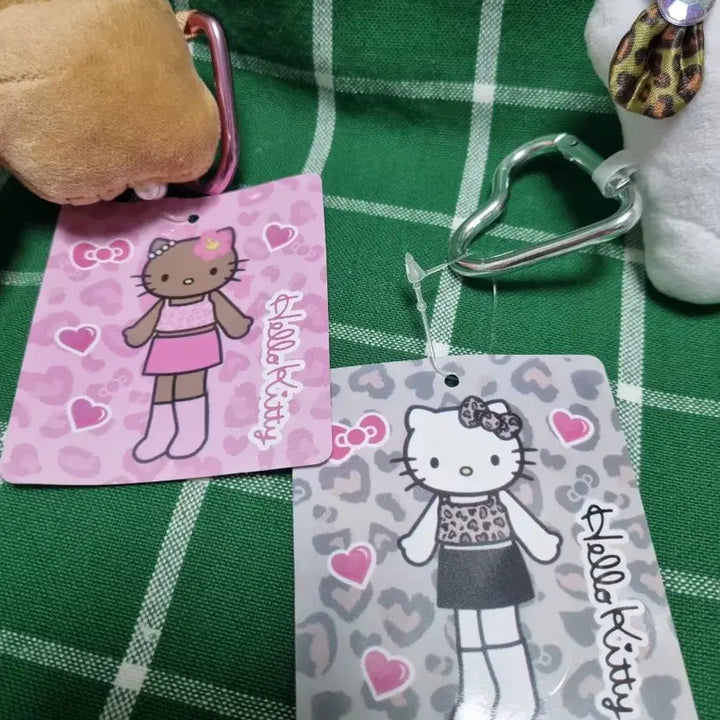 [BUNJANG] Hello Kitty Leopard Print Long Legs Doll Keyring Bundle Set / 2개 일괄 호피 롱다리키티  인형키링