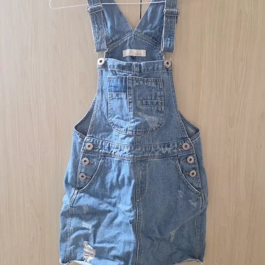 [BUNJANG] NIX Denim Pinafore Skirt / NIX 데님 멜빵 스커트 청치마