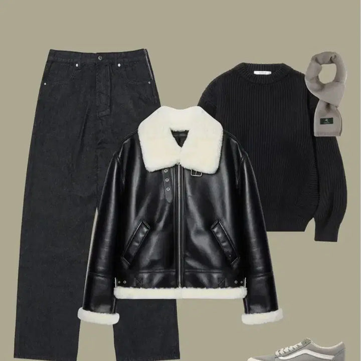 [BUNJANG] Left Seoul Aviator Jacket XL / 레프트 서울 에비에이터 무스탕 자켓  XL 새제품남여공용 택포 가격