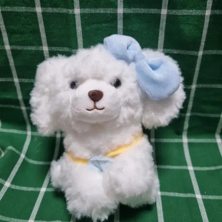 [BUNJANG] Poodle Plushie Keyring / 강아지 인형 화이트 푸들 리본 인형키링